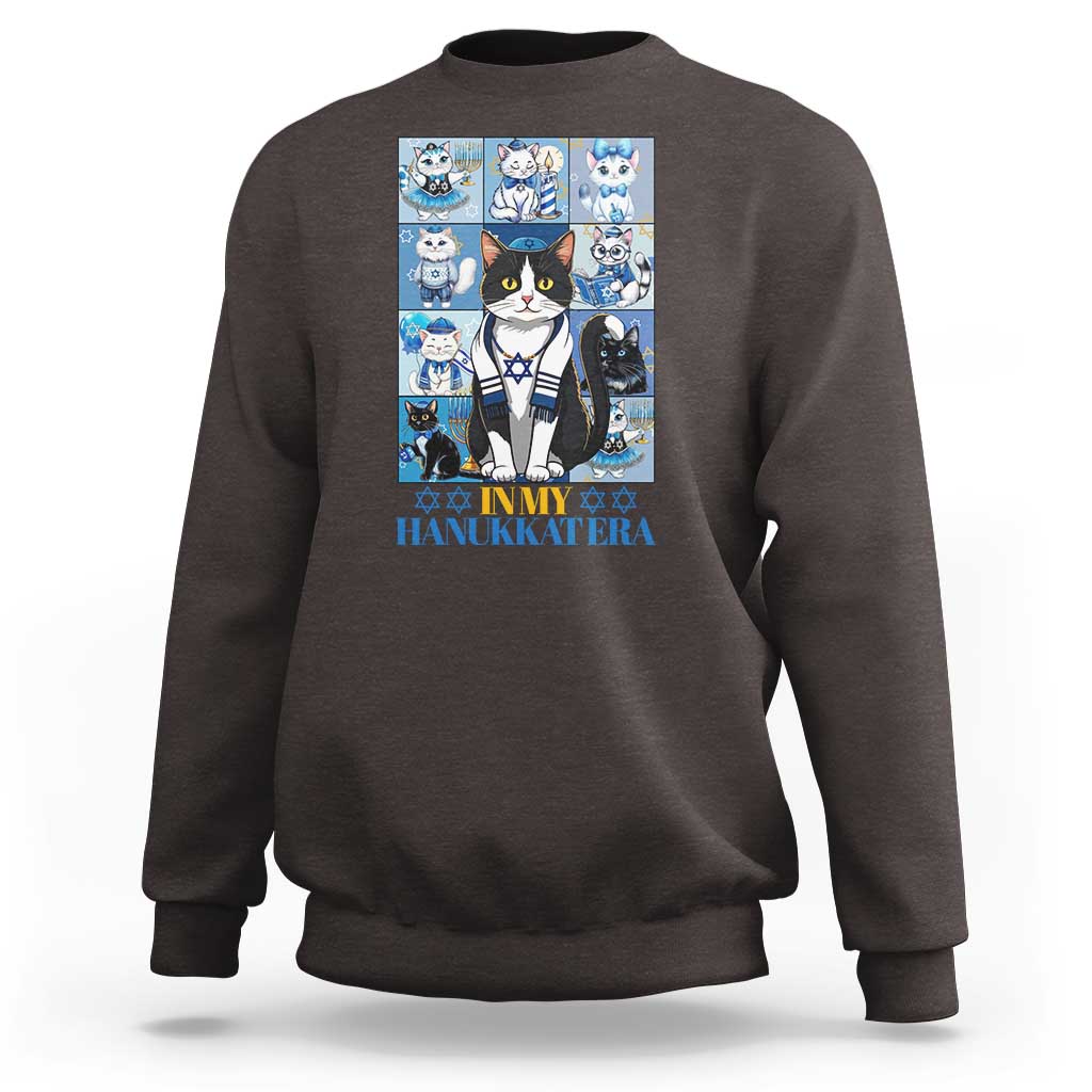 Hanukkah Cat Sweatshirt In My Hanukkat Era Cute Jewish Cats - Wonder Print Shop