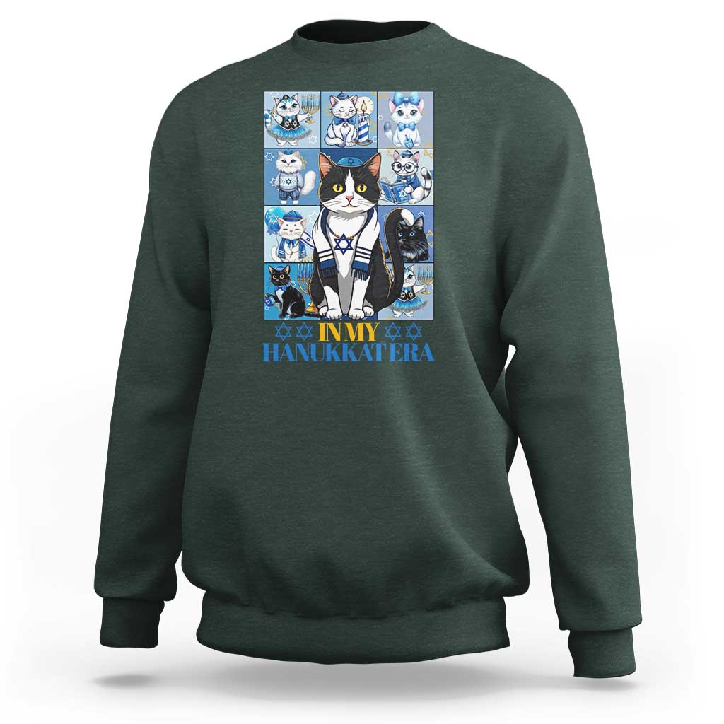 Hanukkah Cat Sweatshirt In My Hanukkat Era Cute Jewish Cats - Wonder Print Shop