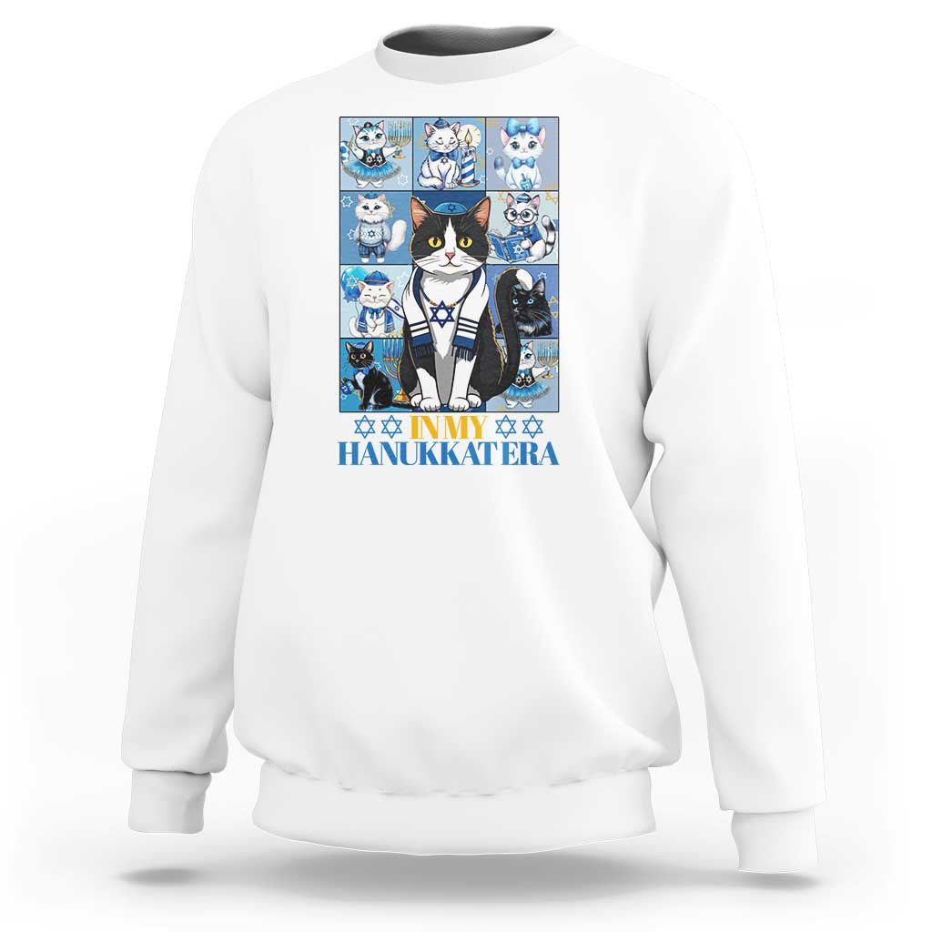 Hanukkah Cat Sweatshirt In My Hanukkat Era Cute Jewish Cats - Wonder Print Shop