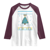 Hanukkah Christmas Cat Raglan Shirt Happy Hanukkat Meowy Christmas