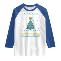 Hanukkah Christmas Cat Raglan Shirt Happy Hanukkat Meowy Christmas