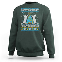 Hanukkah Christmas Cat Sweatshirt Happy Hanukkat Meowy Christmas - Wonder Print Shop
