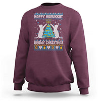 Hanukkah Christmas Cat Sweatshirt Happy Hanukkat Meowy Christmas - Wonder Print Shop