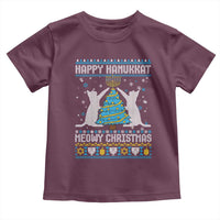 Hanukkah Christmas Cat Toddler T Shirt Happy Hanukkat Meowy Christmas