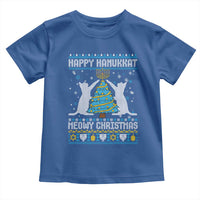 Hanukkah Christmas Cat Toddler T Shirt Happy Hanukkat Meowy Christmas