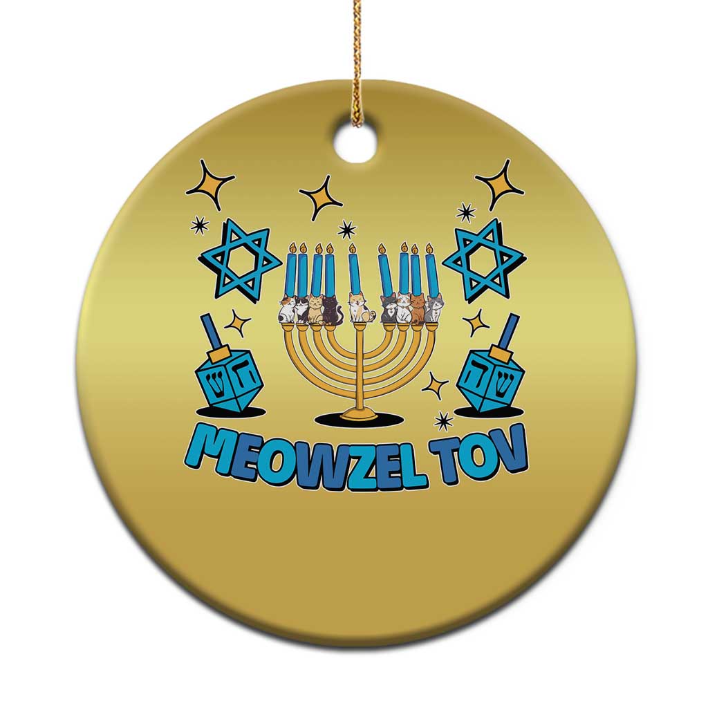 Funny Hanukkah Cat Christmas Ornament Meowzel Tov Jewish Chanukkah - Wonder Print Shop