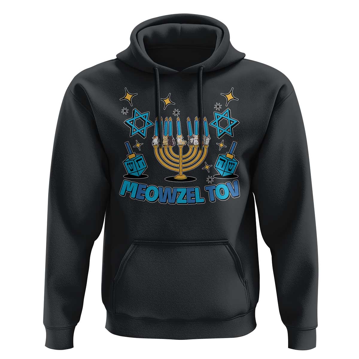 Funny Hanukkah Cat Hoodie Meowzel Tov Jewish Chanukkah