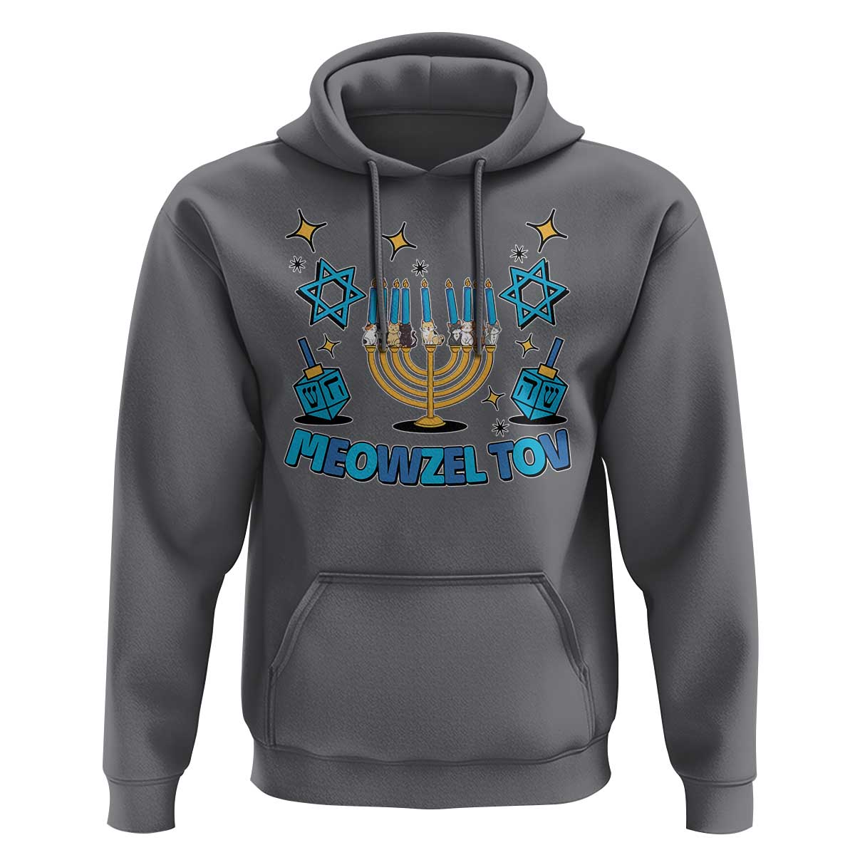 Funny Hanukkah Cat Hoodie Meowzel Tov Jewish Chanukkah