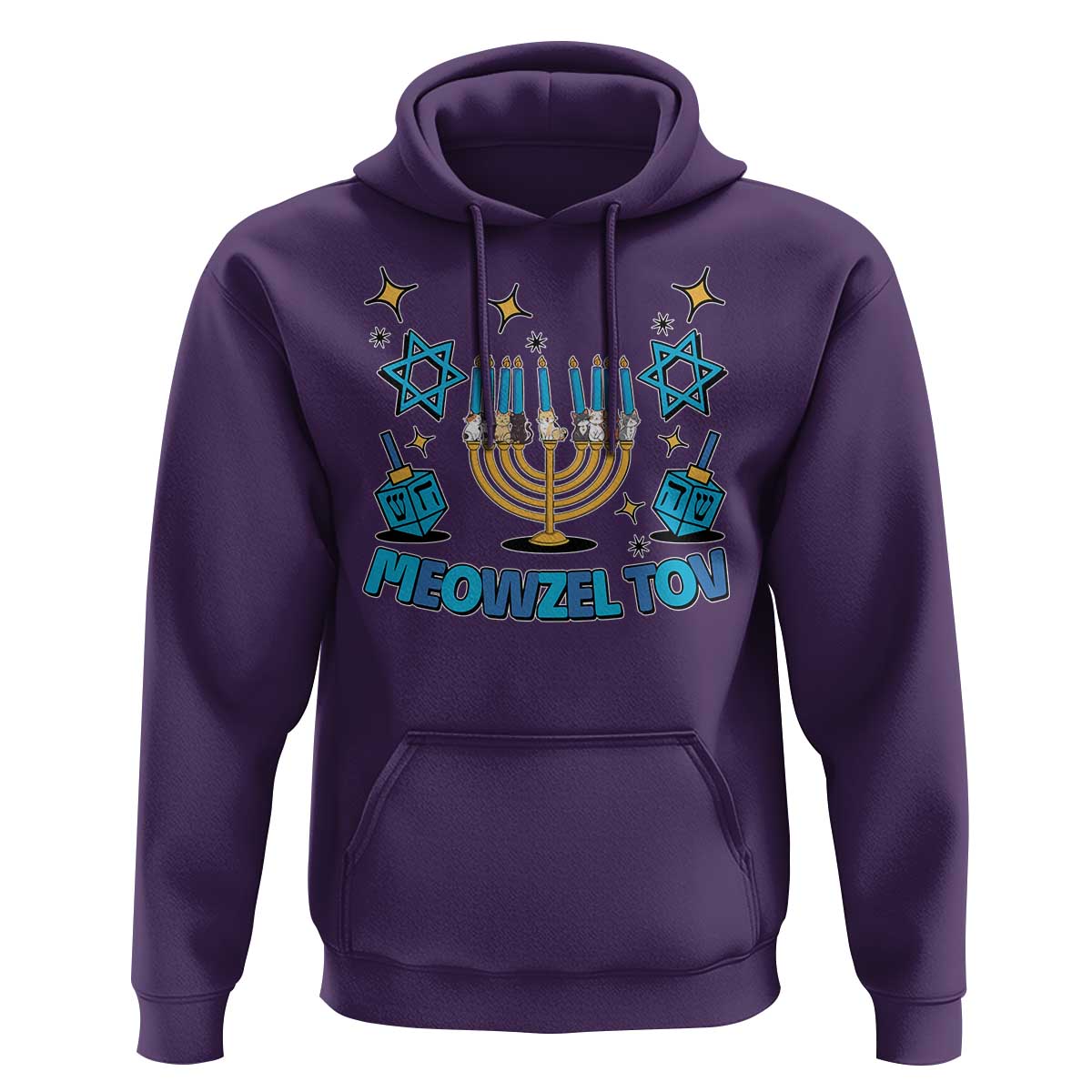 Funny Hanukkah Cat Hoodie Meowzel Tov Jewish Chanukkah