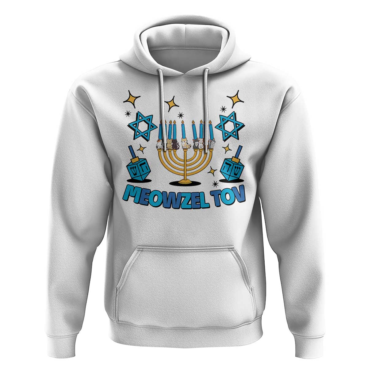 Funny Hanukkah Cat Hoodie Meowzel Tov Jewish Chanukkah