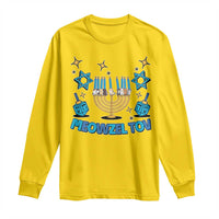 Funny Hanukkah Cat Long Sleeve Shirt Meowzel Tov Jewish Chanukkah