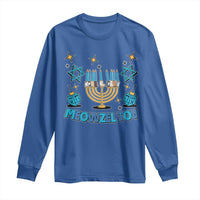 Funny Hanukkah Cat Long Sleeve Shirt Meowzel Tov Jewish Chanukkah