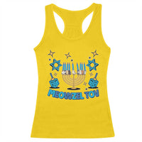 Funny Hanukkah Cat Racerback Tank Top Meowzel Tov Jewish Chanukkah