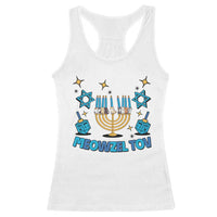 Funny Hanukkah Cat Racerback Tank Top Meowzel Tov Jewish Chanukkah