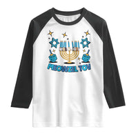 Funny Hanukkah Cat Raglan Shirt Meowzel Tov Jewish Chanukkah
