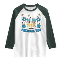 Funny Hanukkah Cat Raglan Shirt Meowzel Tov Jewish Chanukkah