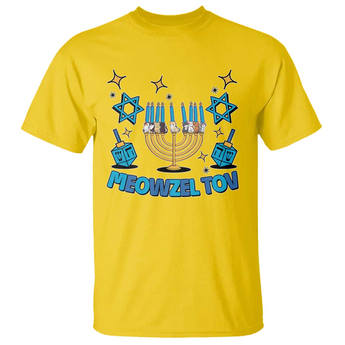 Funny Hanukkah Cat T Shirt Meowzel Tov Jewish Chanukkah - Wonder Print Shop