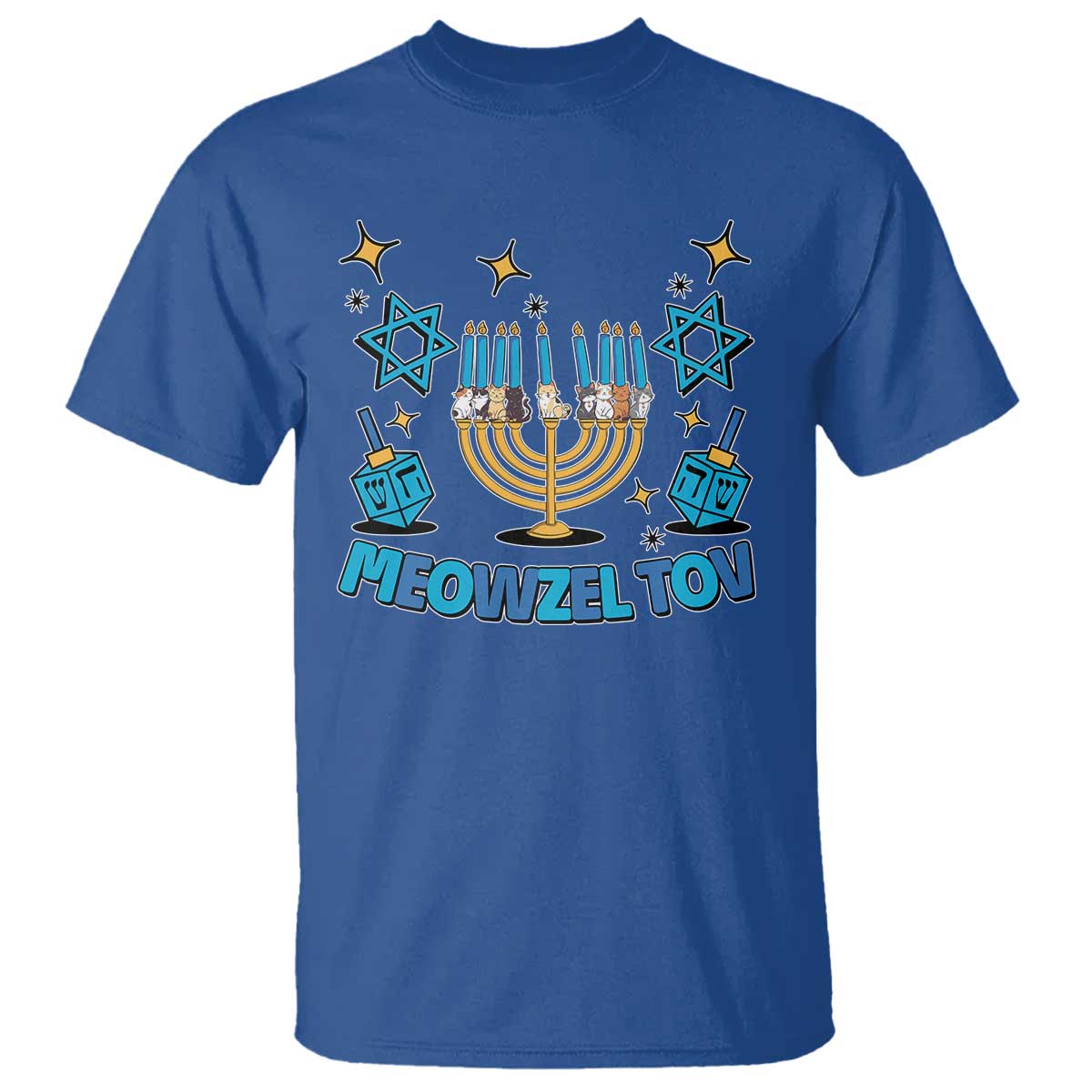 Funny Hanukkah Cat T Shirt Meowzel Tov Jewish Chanukkah - Wonder Print Shop