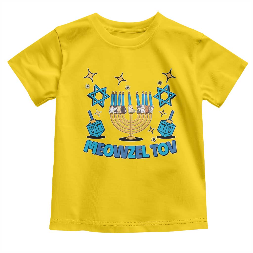 Funny Hanukkah Cat Toddler T Shirt Meowzel Tov Jewish Chanukkah