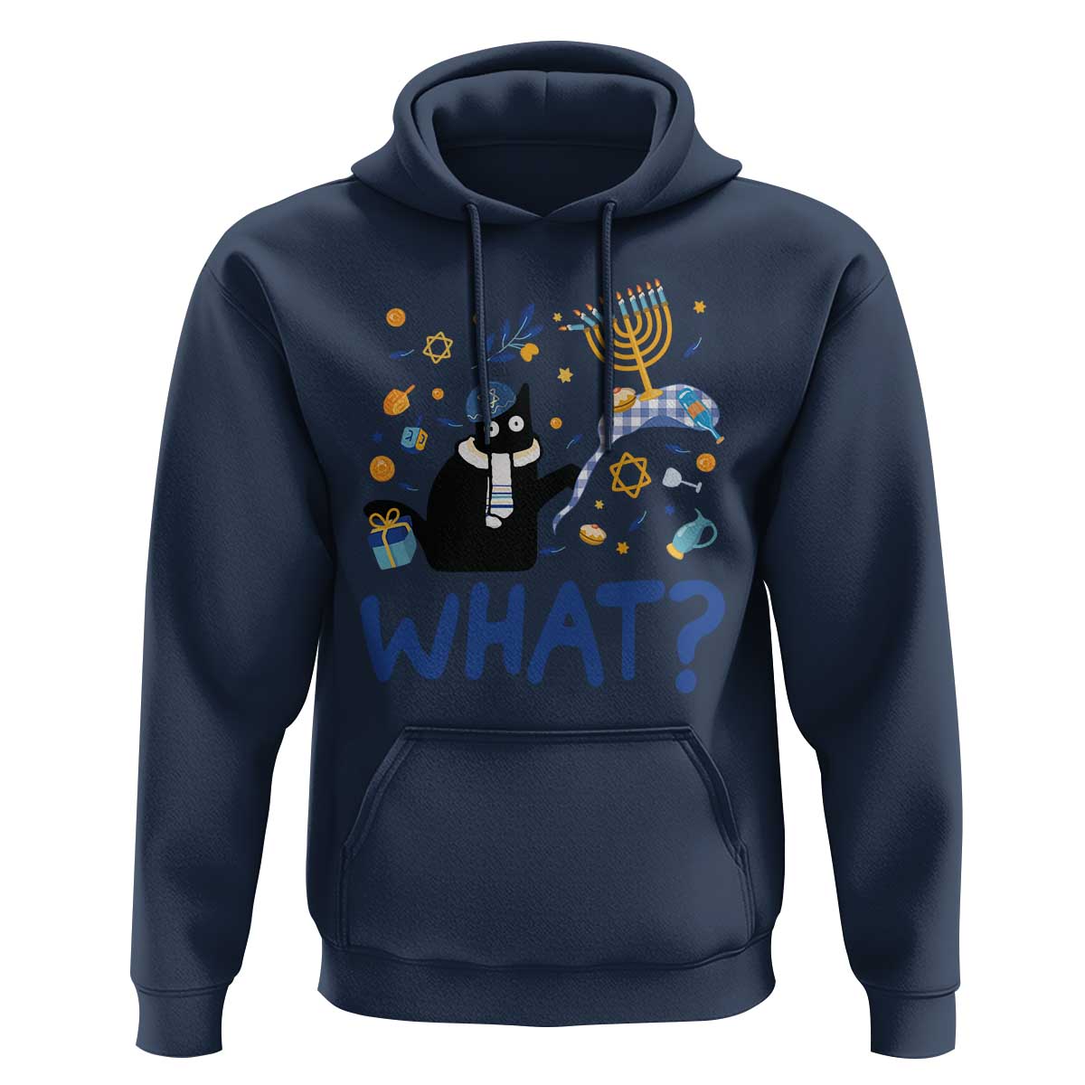 Funny Hanukkah Cat What Hoodie