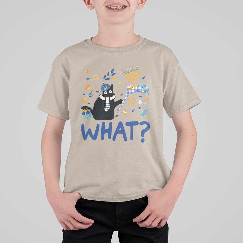 Funny Hanukkah Cat What T Shirt For Kid - Wonder Print Shop