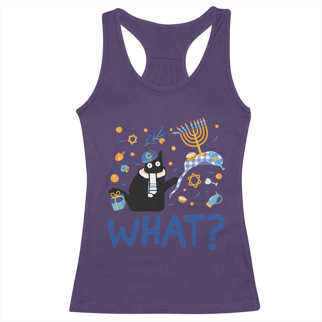 Funny Hanukkah Cat What Racerback Tank Top