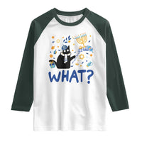 Funny Hanukkah Cat What Raglan Shirt