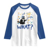Funny Hanukkah Cat What Raglan Shirt