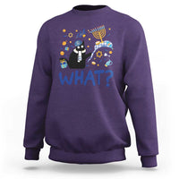 Funny Hanukkah Cat What Sweatshirt - Wonder Print Shop