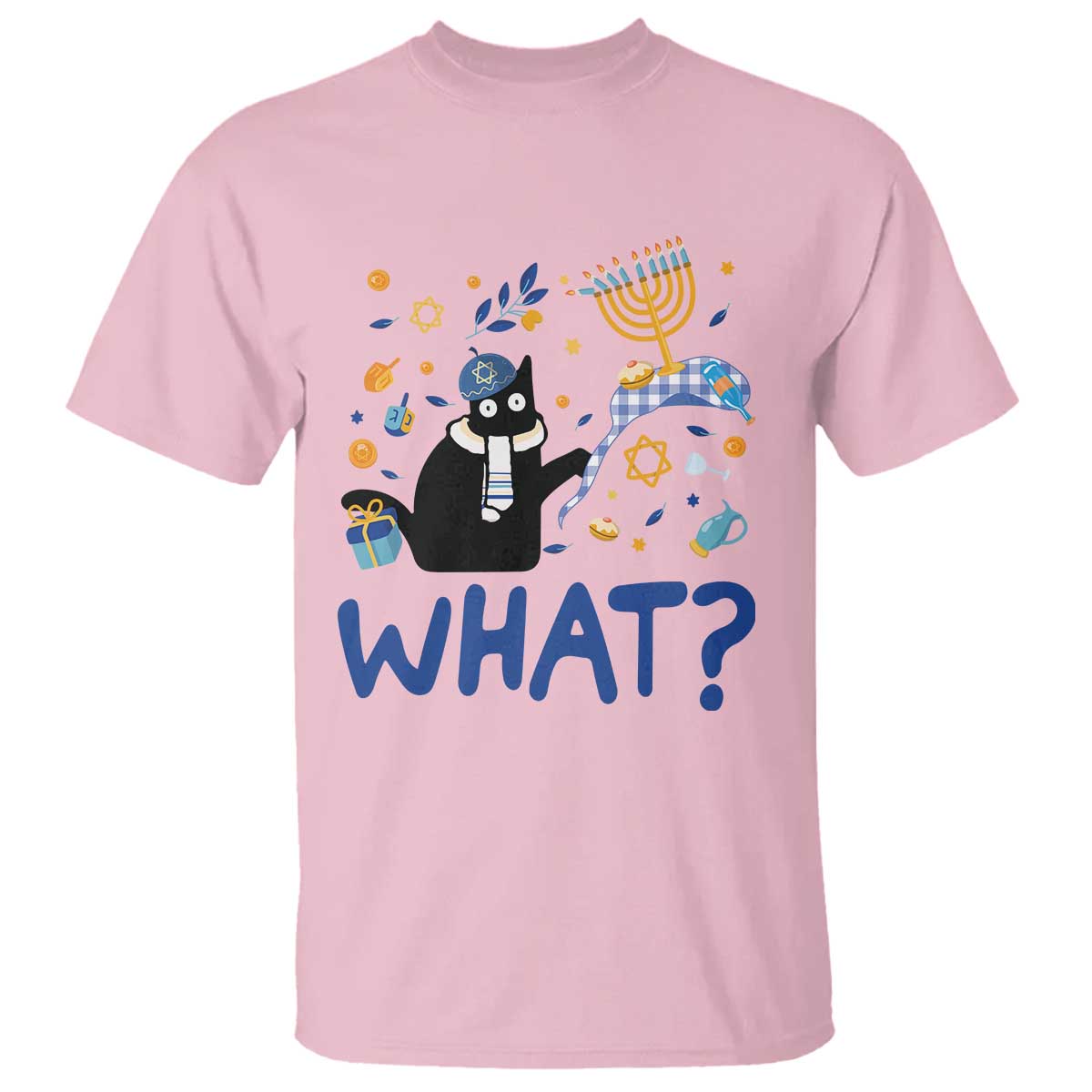 Funny Hanukkah Cat What T Shirt - Wonder Print Shop