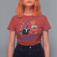 Funny Hanukkah Cat What T Shirt For Women - Wonder Print Shop