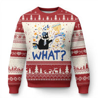 Funny Hanukkah Cat What Ugly Christmas Sweater - Wonder Print Shop