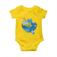 Funny Hanukkah Cat Baby Onesie Kawaii Cat Eating Ramen Anime Jewish Kitten