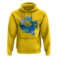 Funny Hanukkah Cat Hoodie Kawaii Cat Eating Ramen Anime Jewish Kitten