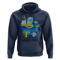Funny Hanukkah Cat Hoodie Kawaii Cat Eating Ramen Anime Jewish Kitten