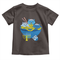 Funny Hanukkah Cat Toddler T Shirt Kawaii Cat Eating Ramen Anime Jewish Kitten