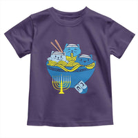 Funny Hanukkah Cat Toddler T Shirt Kawaii Cat Eating Ramen Anime Jewish Kitten