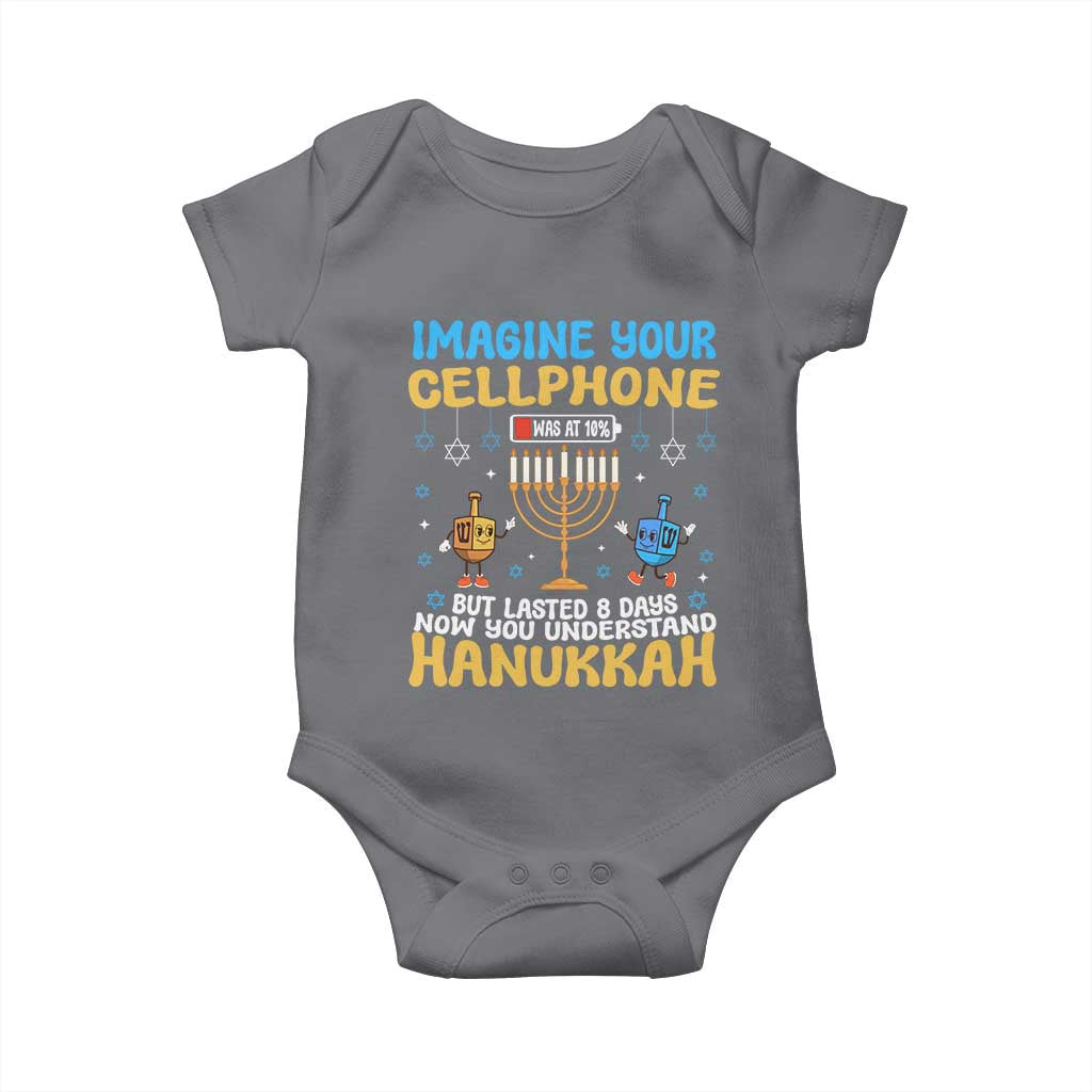 Funny Hanukkah Baby Onesie Imagine Cellphone Was At 10 Percent