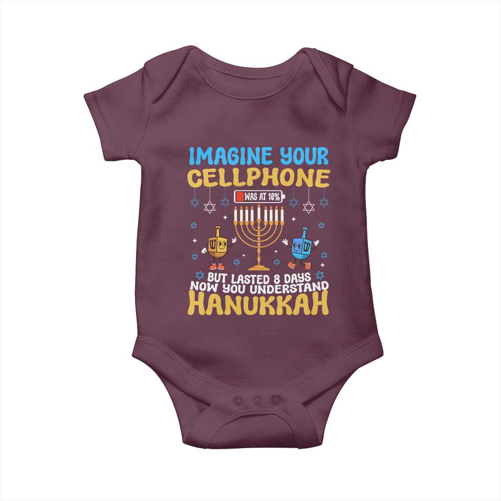 Funny Hanukkah Baby Onesie Imagine Cellphone Was At 10 Percent