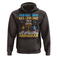 Funny Hanukkah Hoodie Imagine Cellphone Was At 10 Percent