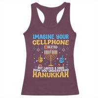 Funny Hanukkah Racerback Tank Top Imagine Cellphone Was At 10 Percent
