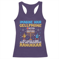 Funny Hanukkah Racerback Tank Top Imagine Cellphone Was At 10 Percent