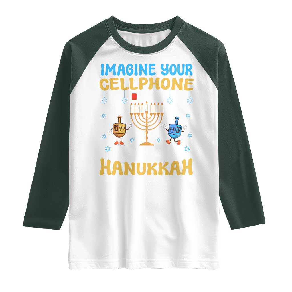 Funny Hanukkah Raglan Shirt Imagine Cellphone Was At 10 Percent