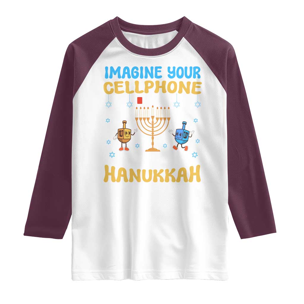 Funny Hanukkah Raglan Shirt Imagine Cellphone Was At 10 Percent