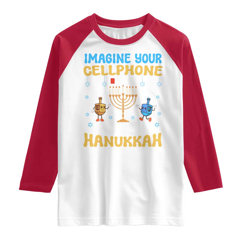 Funny Hanukkah Raglan Shirt Imagine Cellphone Was At 10 Percent