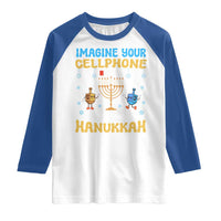 Funny Hanukkah Raglan Shirt Imagine Cellphone Was At 10 Percent