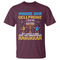 Funny Hanukkah T Shirt Imagine Cellphone Was At 10 Percent - Wonder Print Shop