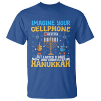 Funny Hanukkah T Shirt Imagine Cellphone Was At 10 Percent - Wonder Print Shop