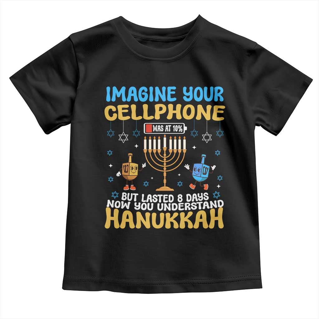 Funny Hanukkah Toddler T Shirt Imagine Cellphone Was At 10 Percent