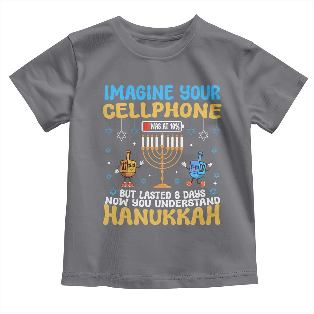 Funny Hanukkah Toddler T Shirt Imagine Cellphone Was At 10 Percent